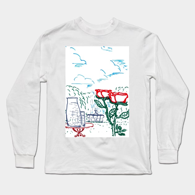 Summer Garden Long Sleeve T-Shirt by Hajarsdeco